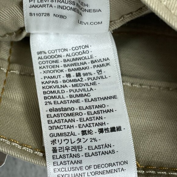 Levis 514 Straight Stretch Beige Pants W36 L30 Original Fit a1289 - Picture 5 of 6